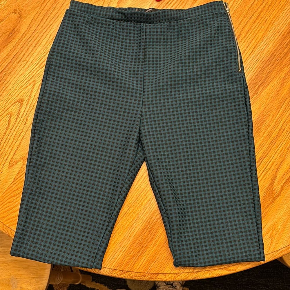 Forever 21 Dark Green Checkered Leggings